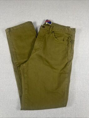 Best Made Co Standard Chino Pants 33x30 Olive 5 Pocket Cotton Stretch Straight